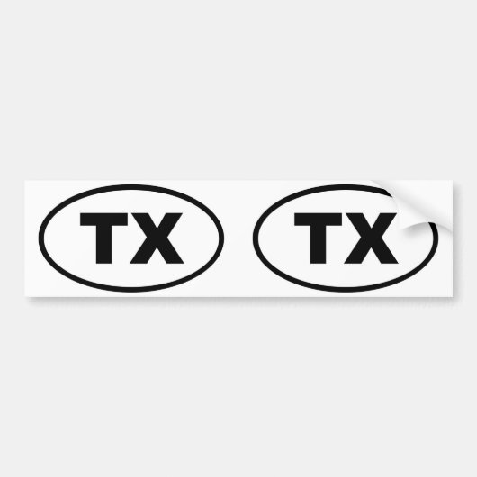 Texas TX oval Autoaufkleber (Vorne)