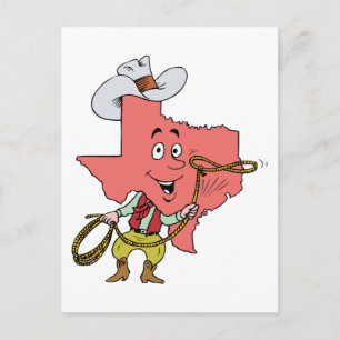 Texas TX Texan Cowboy Vintage Travel Souvenir Postkarte