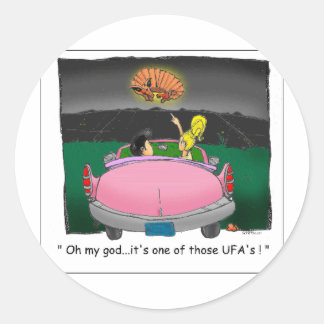 Texas UFO? T-Shirts, Geschenke und Sammlerstücke Runder Aufkleber