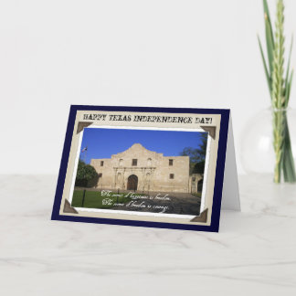 Texas-Unabhängigkeit Tag-D Alamo mit Zitat Karte