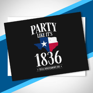 Texas Unabhängigkeitstag 1836 State Flag Party Zuh Postkarte