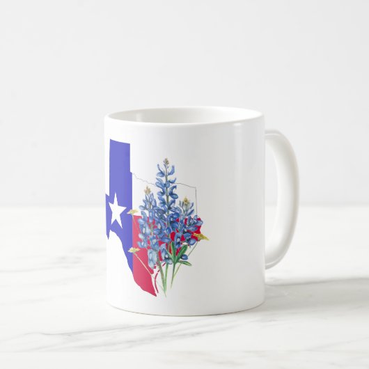 Texas und Bluebonnets Kaffeetasse (VorderseiteRechts)