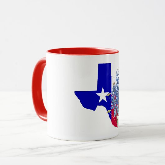 Texas und Bluebonnets Tasse (Vorderseite Links)