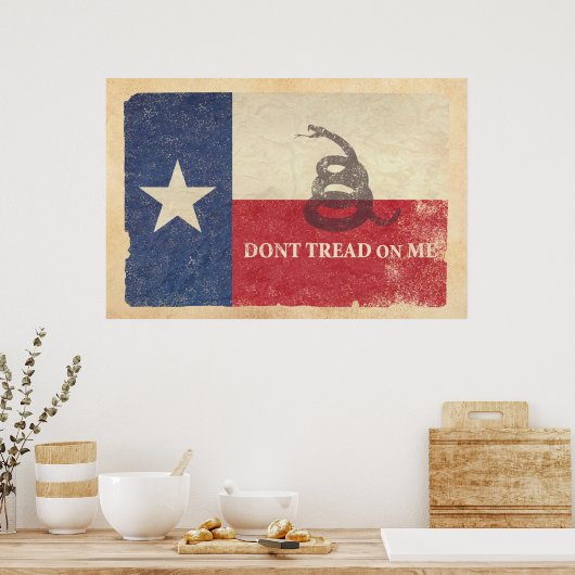 Texas- und Gadsdenflagge Poster (Küche)