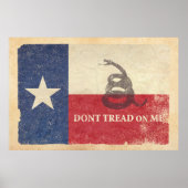 Texas- und Gadsdenflagge Poster (Vorne)