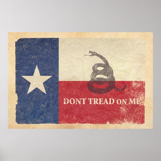 Texas- und Gadsdenflagge Poster (Vorne)