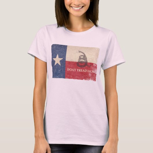 Texas- und Gadsdenflagge T-Shirt (Vorderseite)