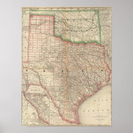 Texas und Indisches Gebiet Poster (Vorne)