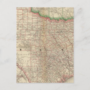 Texas und Indisches Gebiet Postkarte