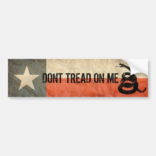 Texas und treten nicht auf mir Flagge zusammen Autoaufkleber (Vorne)