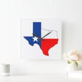 texas united Staaten - Kennzeichnungsform Quadratische Wanduhr (Zuhause)