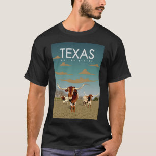 Texas United Staaten Vintag Retro US Staat Travel T-Shirt