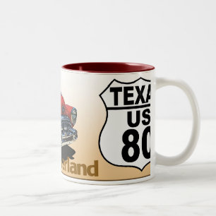 Texas US Route 80 - The Dixie Overland Zweifarbige Tasse