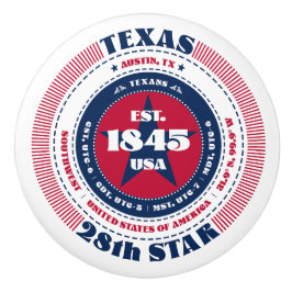 Texas US Staat Red White Blue Typografie Keramikknauf