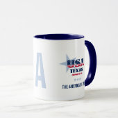 Texas USA 1845 Blue Star Persönliche Umarmung Tasse (VorderseiteRechts)