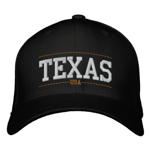 Texas USA bestickt Zip Hats Bestickte Kappe (Vorderseite)