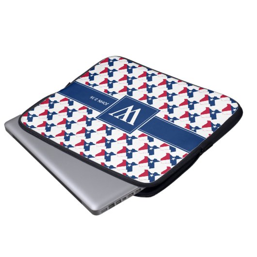 TEXAS USA Christlich Scripting Monogram Notebook Laptopschutzhülle (Vorne Knopf)