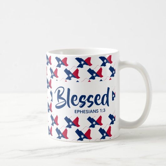 TEXAS USA Christliche gesegnete Schrift Kaffeetasse (Rechts)