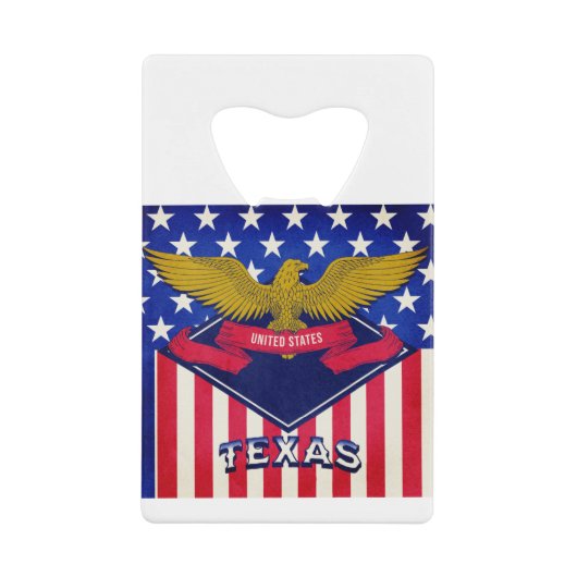 Texas USA Flag Geldbeutel Flaschenöffner (Vorderseite)