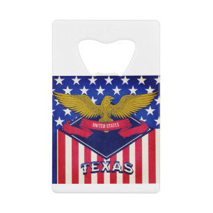 Texas USA-Flagge Geldbeutel Flaschenöffner