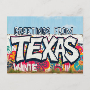 Texas USA Graffiti Stil Gruß Postcard Postkarte
