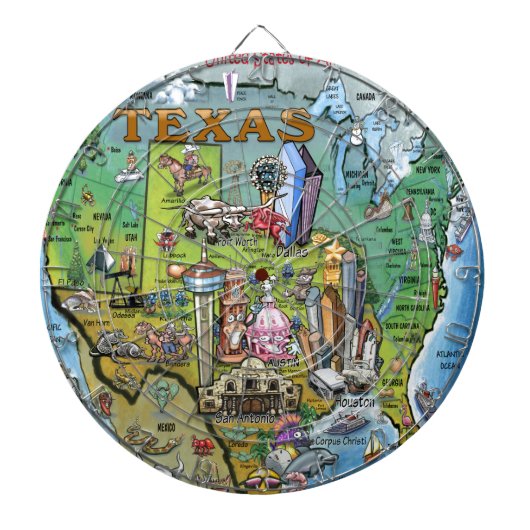 Texas USA Map Dartscheibe (vorne)