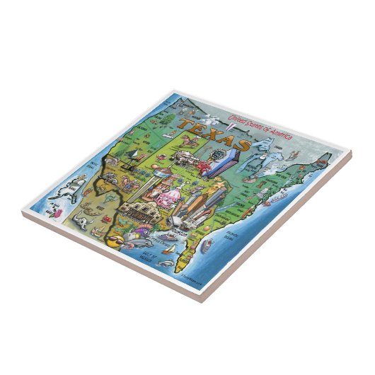 Texas USA Map Fliese (Seite)