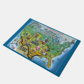 Texas USA Map Fußmatte (Schrägansicht)