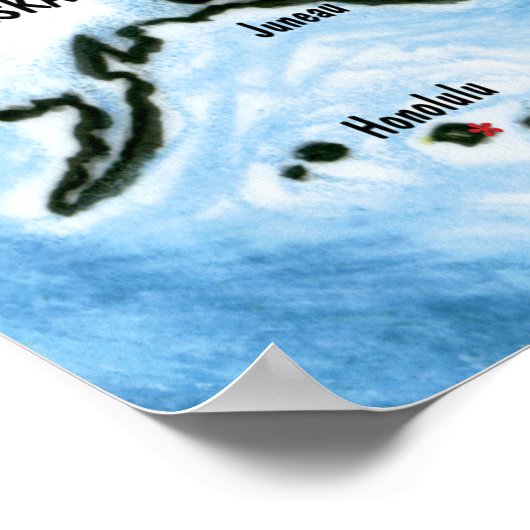 Texas USA Map Poster (Ecke)