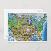 Texas USA Map Postkarte (Vorne/Hinten)
