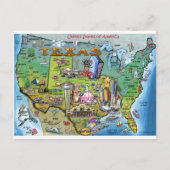 Texas USA Map Postkarte (Vorderseite)