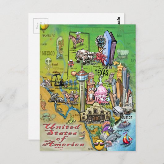 Texas USA Postkarte (Vorne/Hinten)