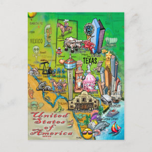 Texas USA Postkarte