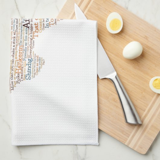 Texas USA Slang Word Art Map Geschirrtuch (Viertel Falte)