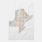 Texas USA Slang Word Art Map Geschirrtuch (Vertikal)