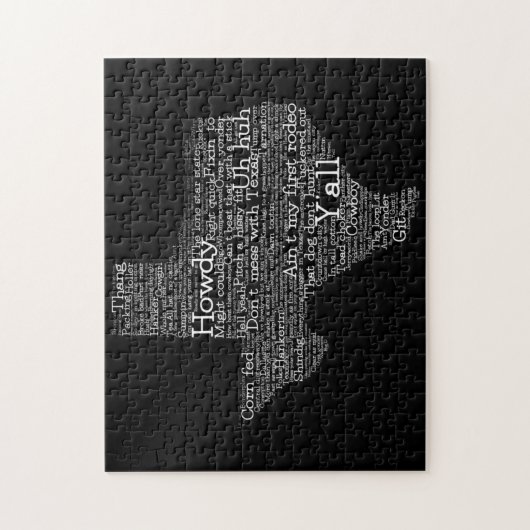 Texas USA Slang Word Art Map Jigsaw Puzzle (Vertikal)