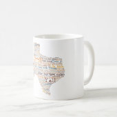 Texas USA Slang Word Art Map Kaffeetasse (VorderseiteRechts)