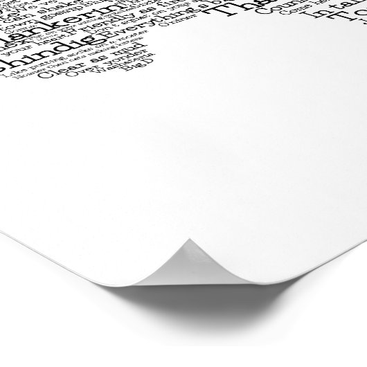 Texas USA Slang Word Art Map Poster (Ecke)