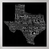 Texas USA Slang Word Art Map Poster (Vorne)