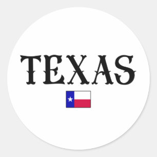 Texas USA Staat Map Flag Runder Aufkleber