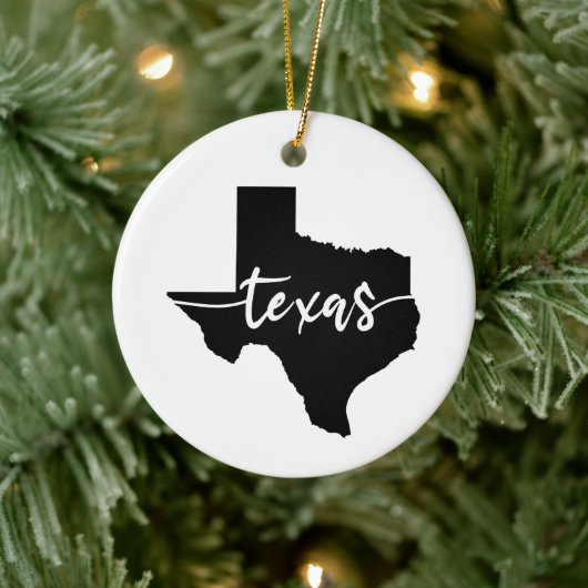 Texas USA Staat Map Keramik Ornament (Baum)