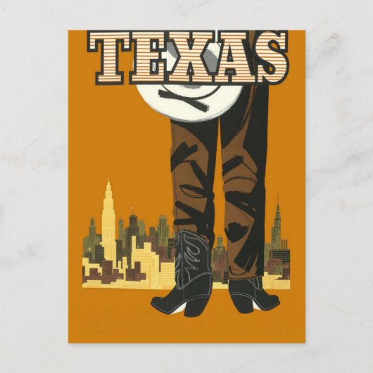 Texas USA Vintage Reise Postkarte (Vorderseite)