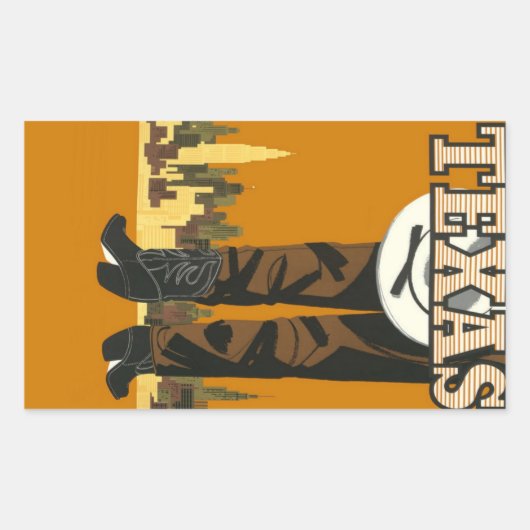 Texas USA Vintage Travel Aufkleber (Vorderseite)