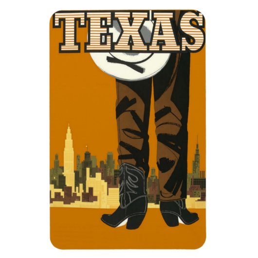 Texas USA Vintage Travel Magnet (Vertikal)
