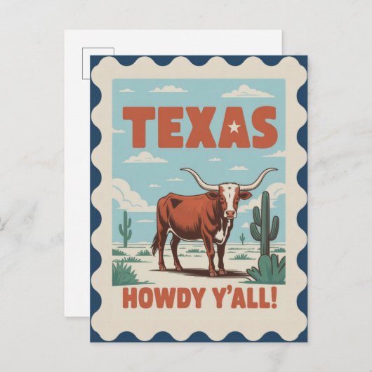 Texas USA Vintage Travel Postkarte (Vorne/Hinten)