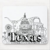 Texas Vacation Kunst Zeichnend Urlaub Kunst Mousepad (Vorne)