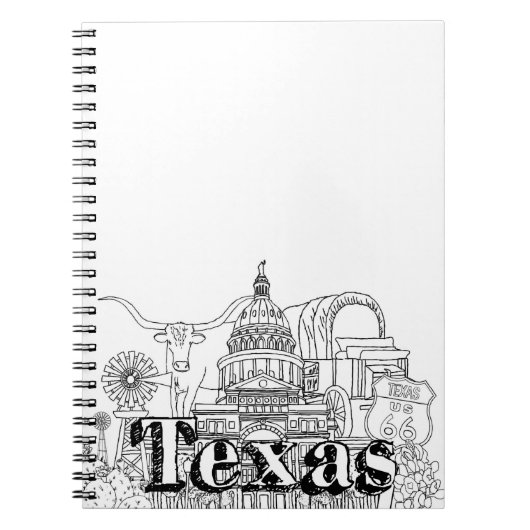 Texas Vacation Kunst Zeichnend Urlaub Kunst Notizblock (Vorderseite)