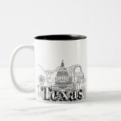Texas Vacation Kunst Zeichnend Urlaub Kunst Zweifarbige Tasse (Links)