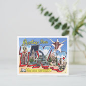 Texas Vintag Big Letters Postcard Postkarte (Stehend Vorderseite)