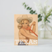 Texas Vintag Button Up Girl Postcard Postkarte (Stehend Vorderseite)